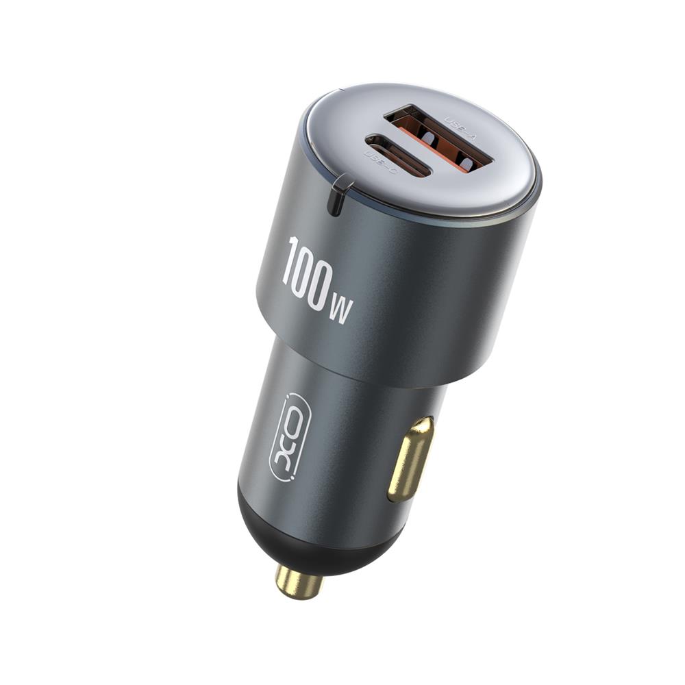 XO �adowarka samochodowa CC47 PD QC 3.0 100W 1x USB 1x USB-C szara / 2