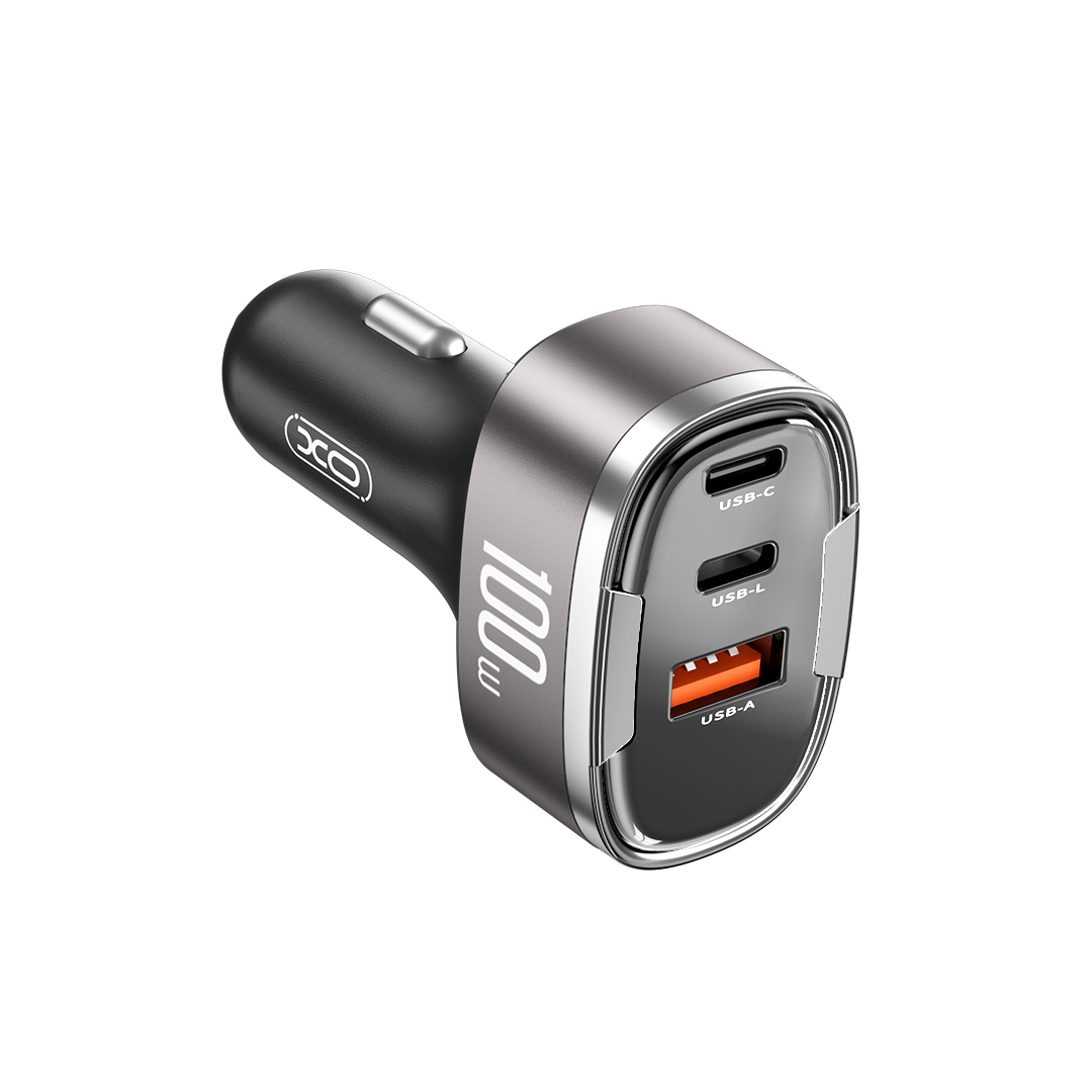 XO �adowarka samochodowa CC61 PD QC 3.0 100W 1x USB1x USB-C 1x Lightning szara / 2