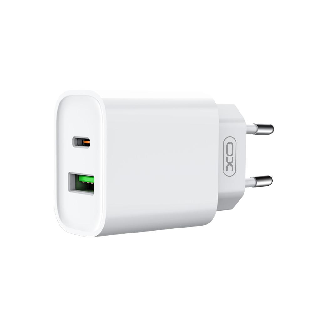 XO �adowarka sieciowa CE02A PD 20W QC 3.0 18W 1x USB 1x USB-C bia�a