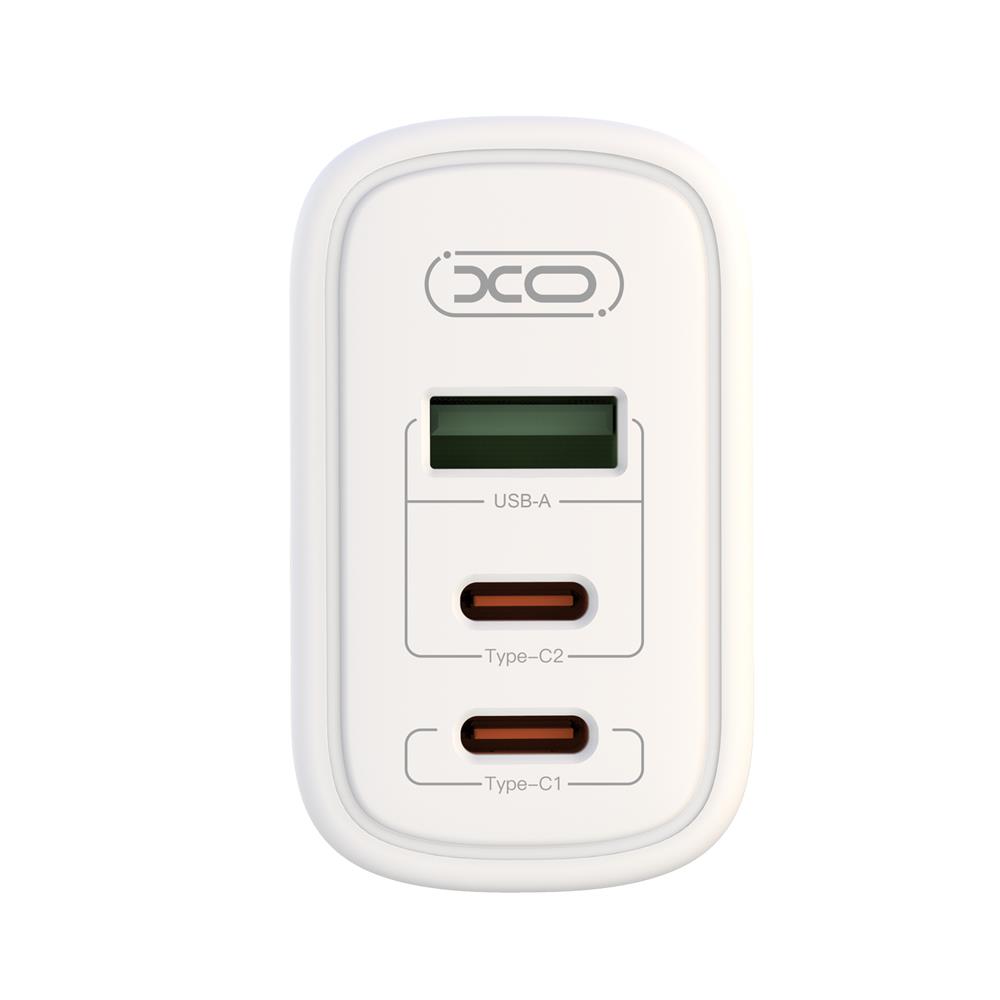 XO adowarka sieciowa CE04 PD 65W 2x USB-C 1x USB biaa / 3