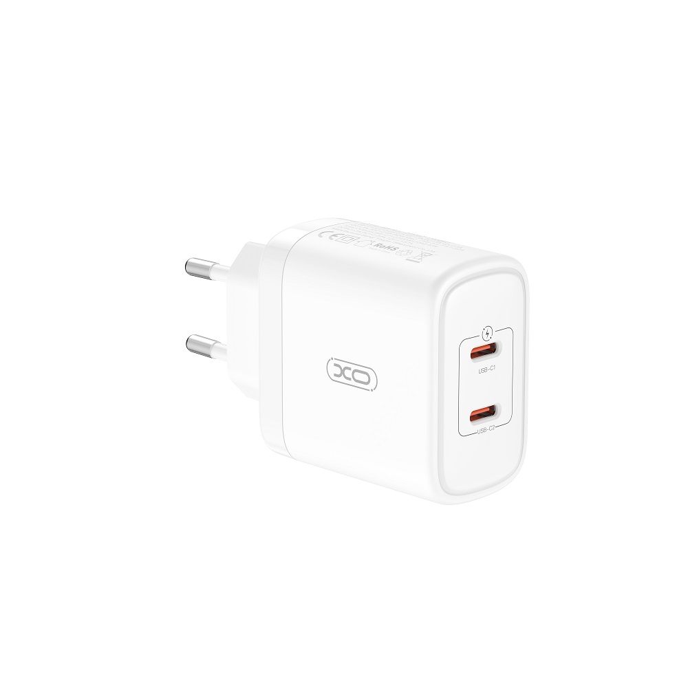XO �adowarka sieciowa CE08 PD 50W 2x USB-C bia�a