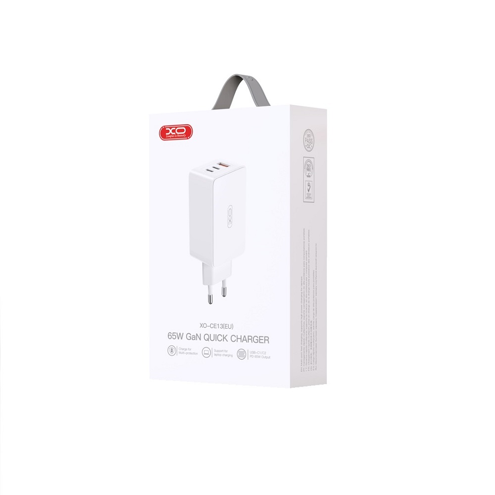 XO �adowarka sieciowa CE13 PD QC 3.0 65W 1x USB 2x USB-C bia�a / 4