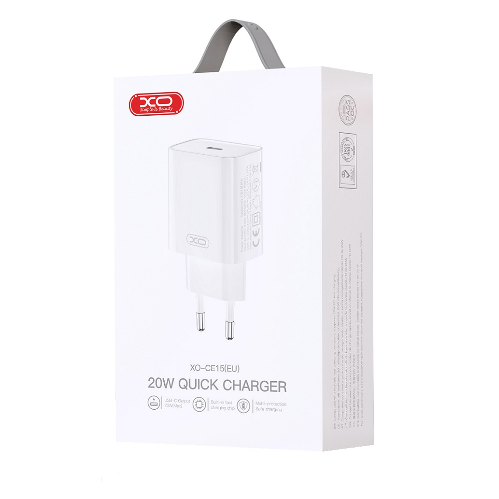 XO �adowarka sieciowa CE15 PD 20W 1x USB-C bia�a / 2