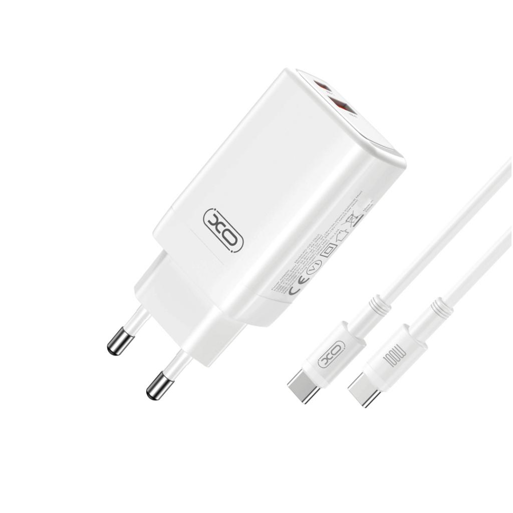 XO �adowarka sieciowa CE17 PD 65W 1x USB-C 1x USB bia�a + kabel USB-C - USB-C