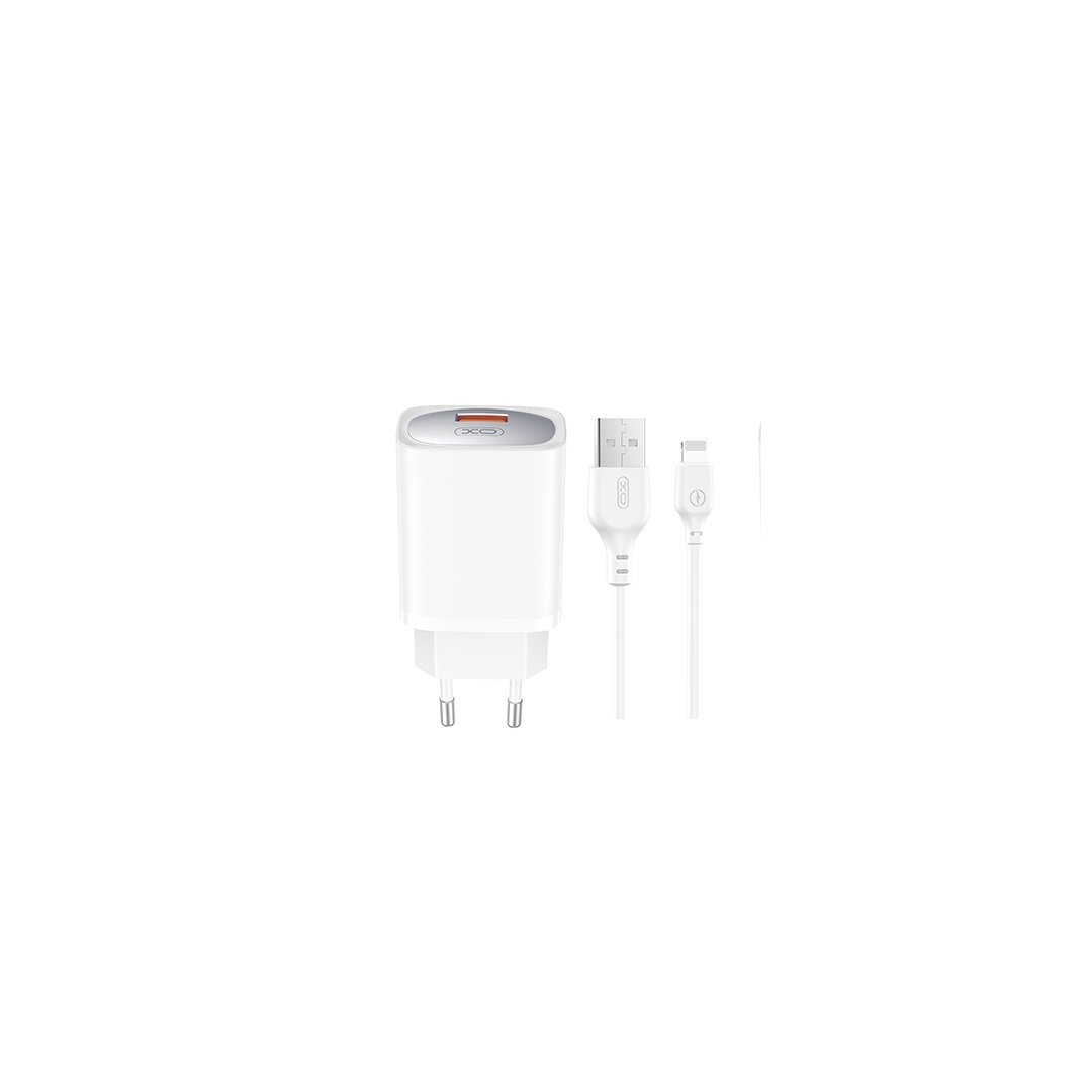 XO adowarka sieciowa CE19 QC 18W 1x USB biaa + kabel Lightning