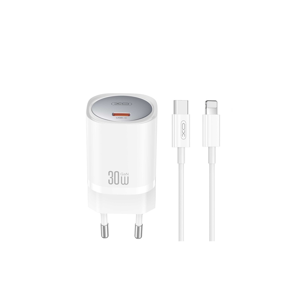 XO �adowarka sieciowa CE20 PD 20W 1x USB-C bia�a + kabel USB-C - Lightning