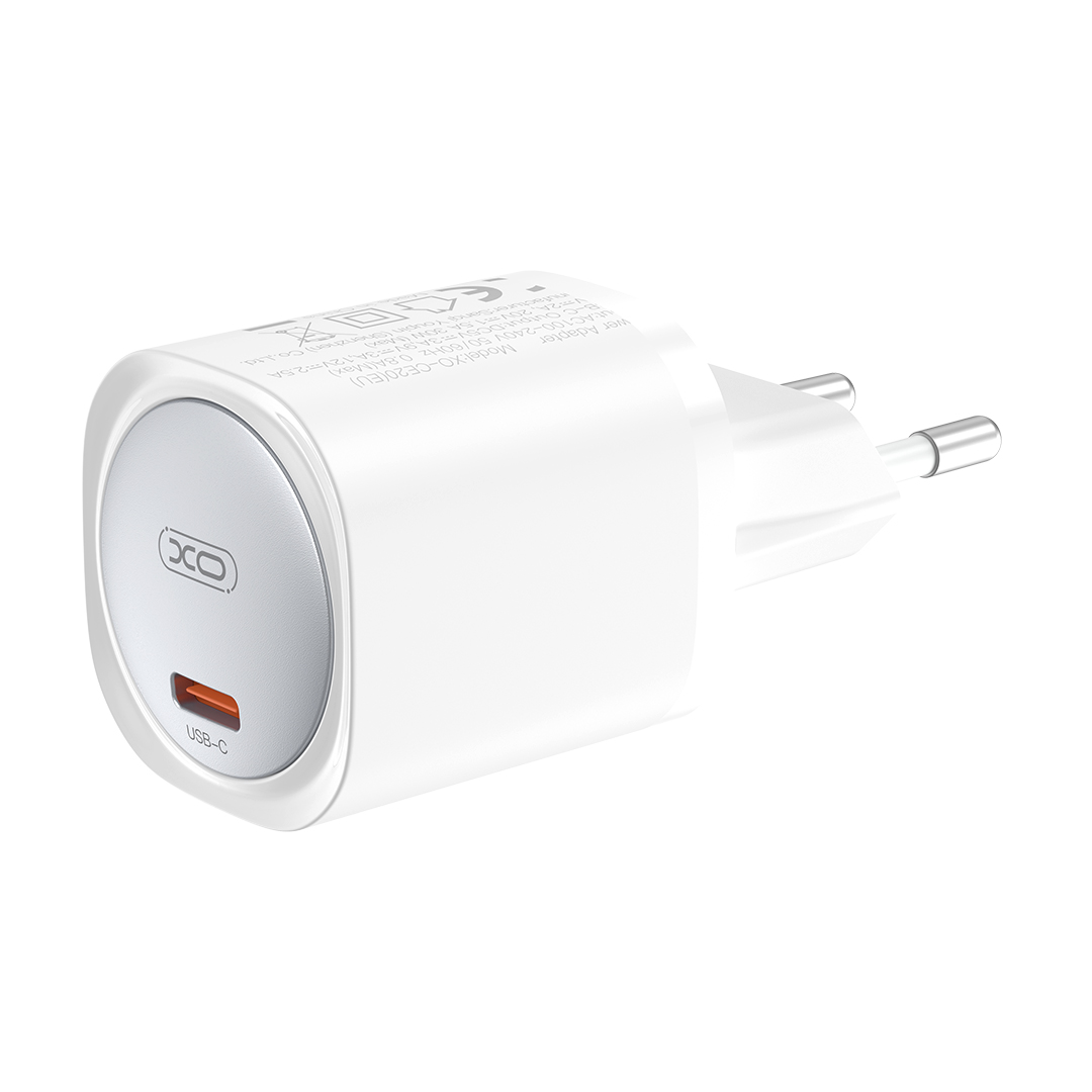 XO �adowarka sieciowa CE20 PD 20W 1x USB-C bia�a + kabel USB-C - USB-C / 3