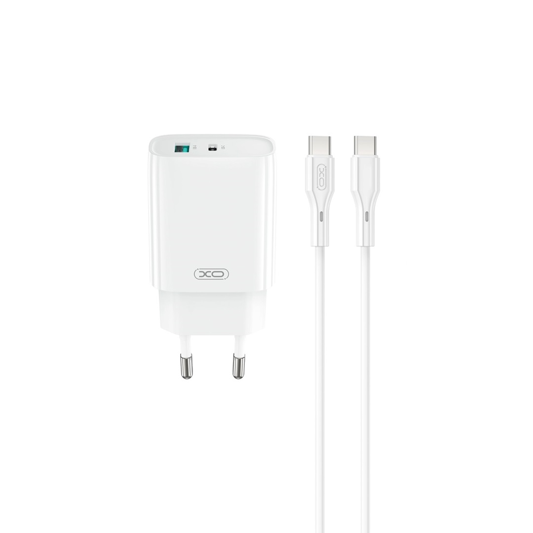 XO �adowarka sieciowa CE29 PD 20W 1x USB-C 1x USB bia�a + kabel USB-C - USB-C