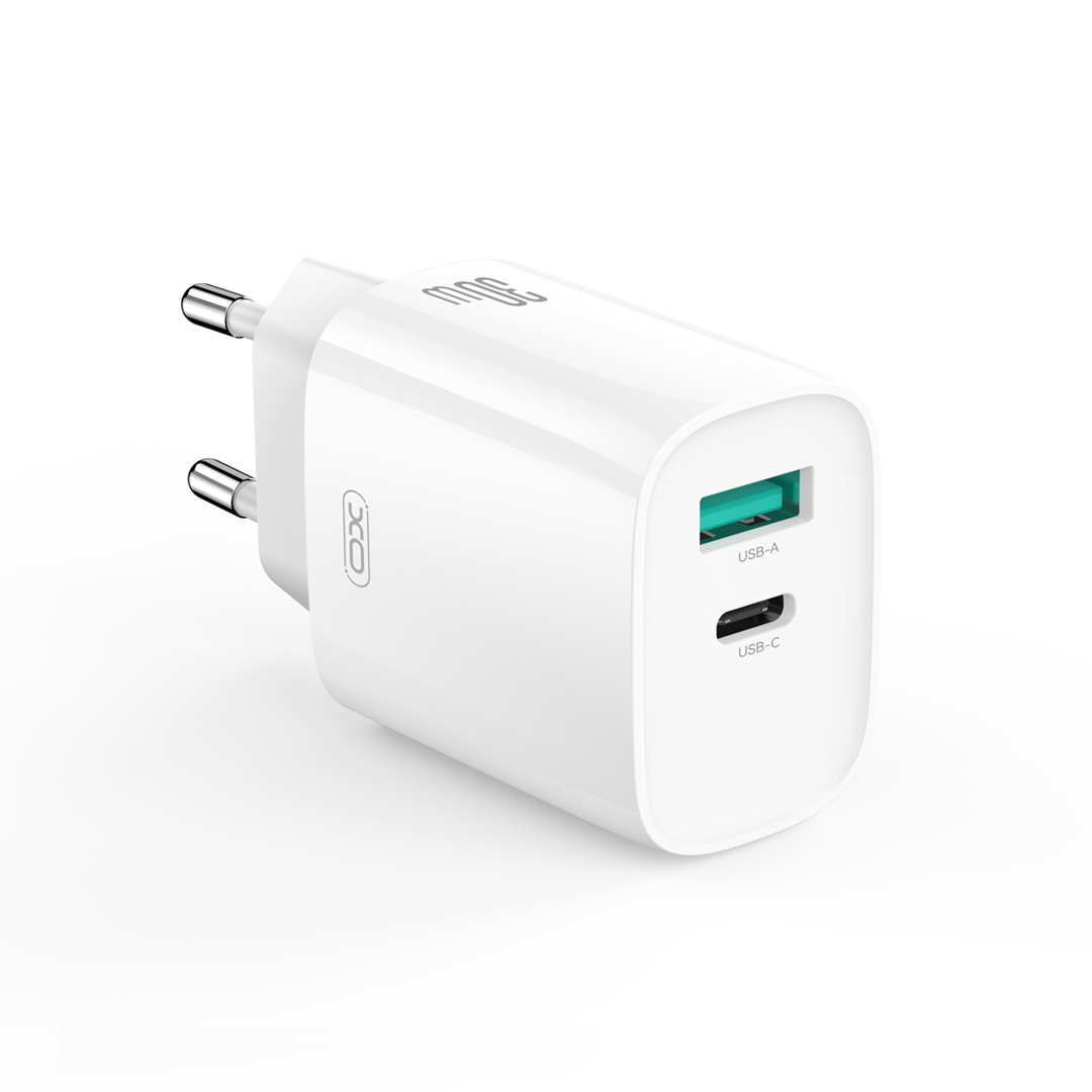 XO �adowarka sieciowa CE30 PD 30W 1x USB-C 1x USB bia�a