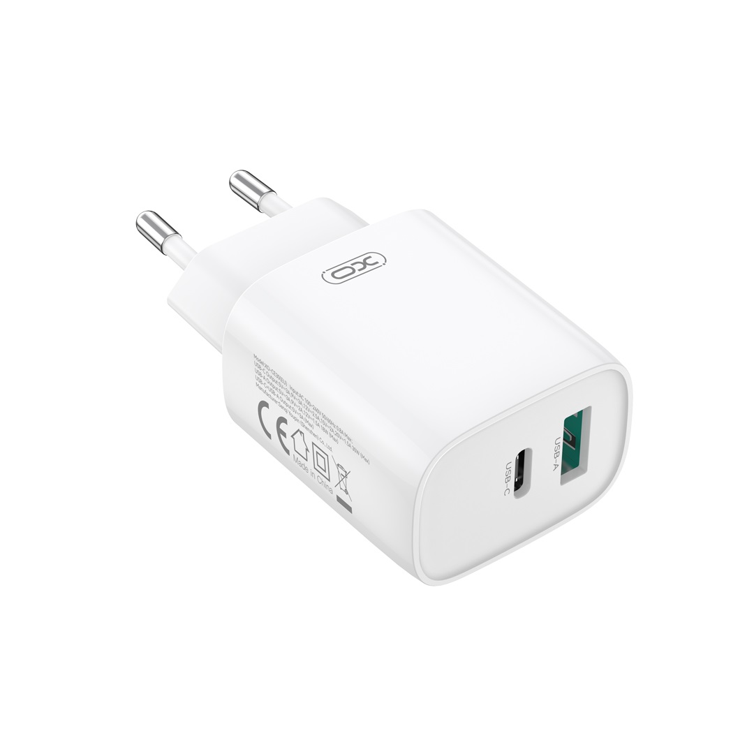 XO �adowarka sieciowa CE30 PD 30W 1x USB-C 1x USB bia�a + kabel USB-C - USB-C / 6
