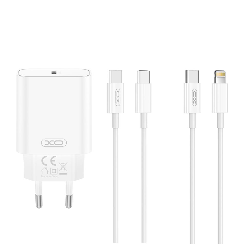 XO �adowarka sieciowa CE32 PD 20W 1x USB-C bia�a + kabel USB-C - Lightning