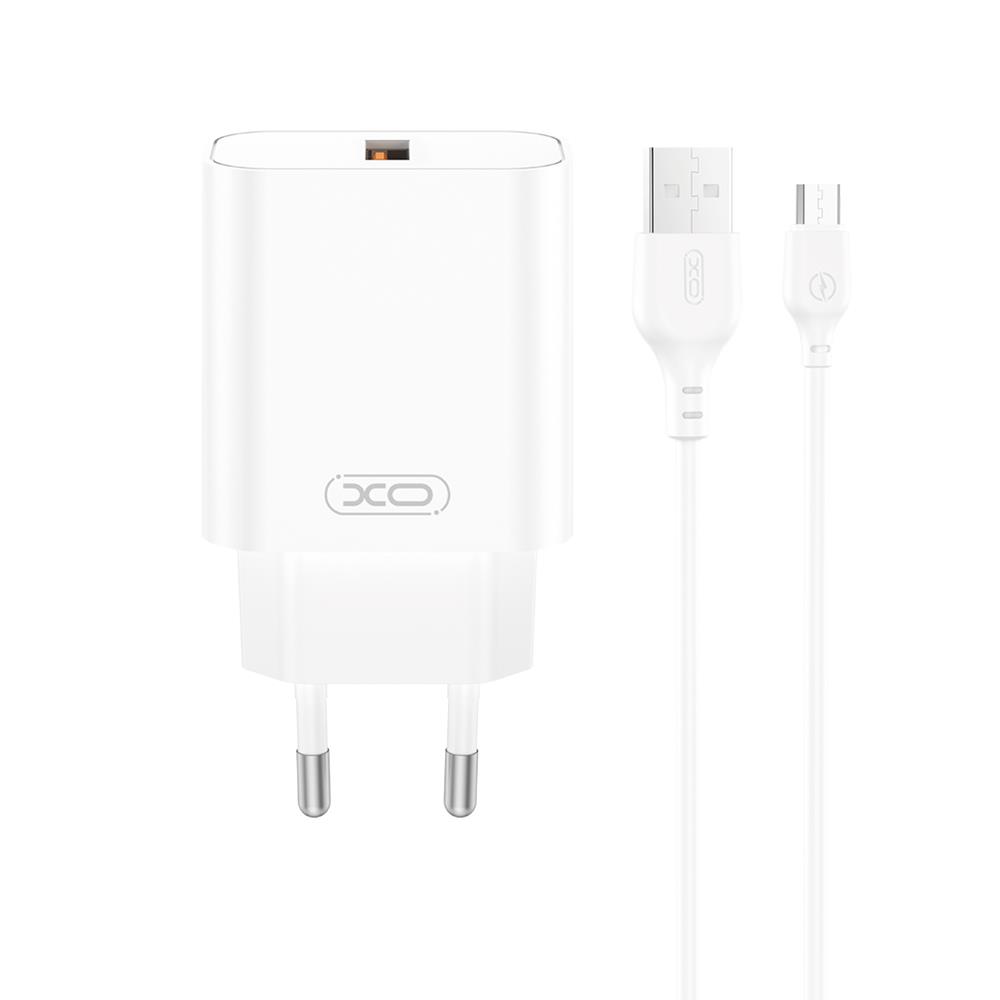XO �adowarka sieciowa CE33 QC 18W 1x USB bia�a + kabel USB-C