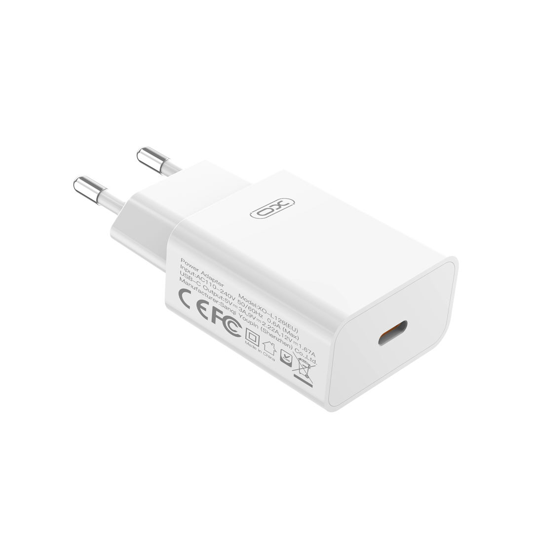 XO �adowarka sieciowa L126 USB-C PD 20W BIA�A / 2