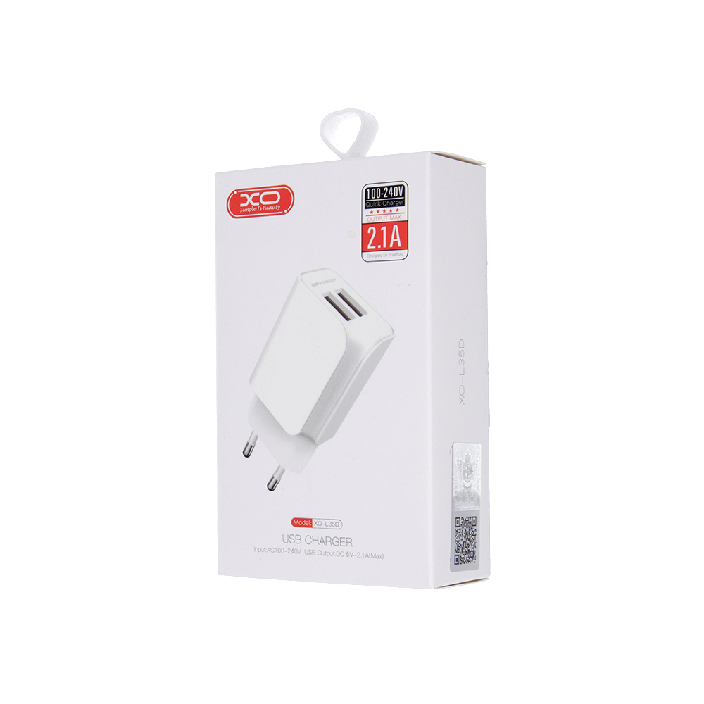 XO �adowarka sieciowa L35D bia�a 2USB 2,1A / 3