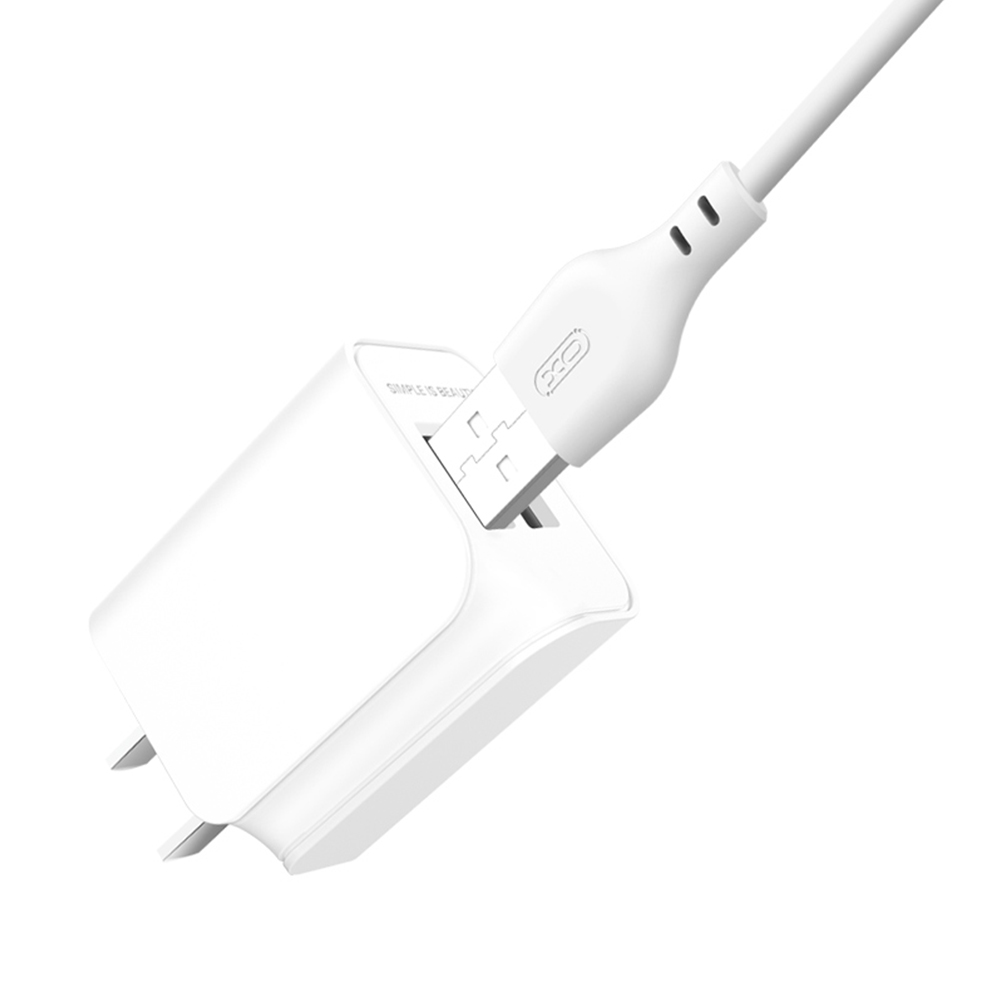XO �adowarka sieciowa L35D plus kabel typ-c bia�a 2USB 2,1A