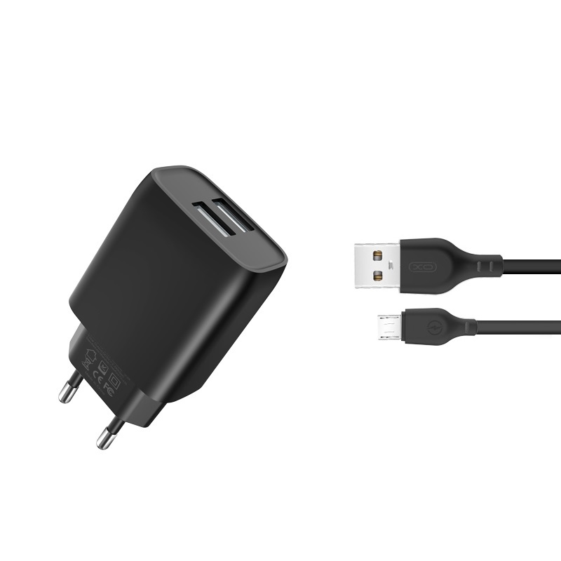 XO �adowarka sieciowa L57 plus kabel micro bia�a 2USB 2,4A