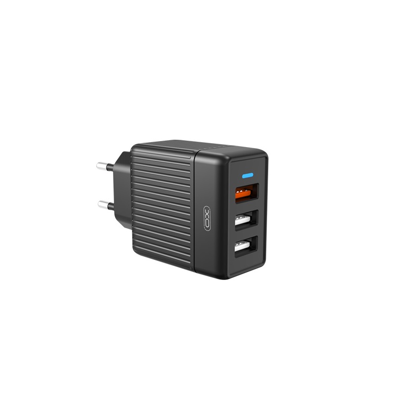 XO �adowarka sieciowa L58 czarna 3USB QC3.0