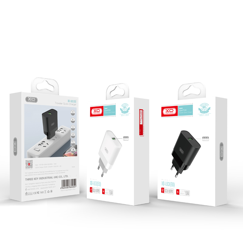 XO �adowarka sieciowa L63 bia�a 1USB QC / 2