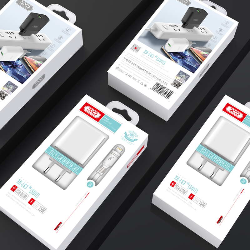 XO �adowarka sieciowa L63 plus kabel 8-pin bia�a 1USB QC / 2