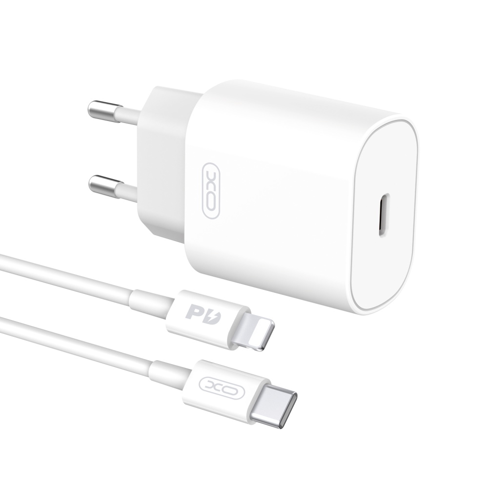 XO �adowarka sieciowa L91 PD 25W 1x USB-C bia�a + kabel USB-C - Lightning