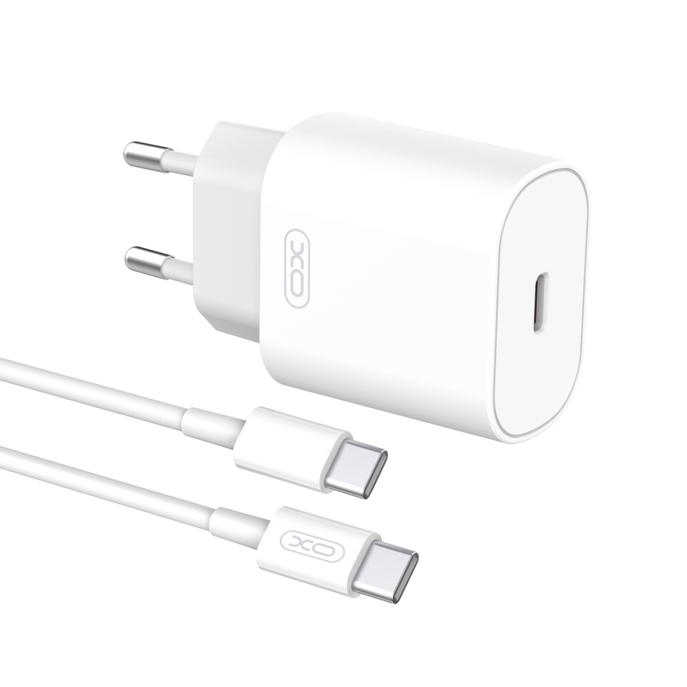 XO �adowarka sieciowa L91 PD 25W 1x USB-C bia�a + kabel USB-C - USB-C