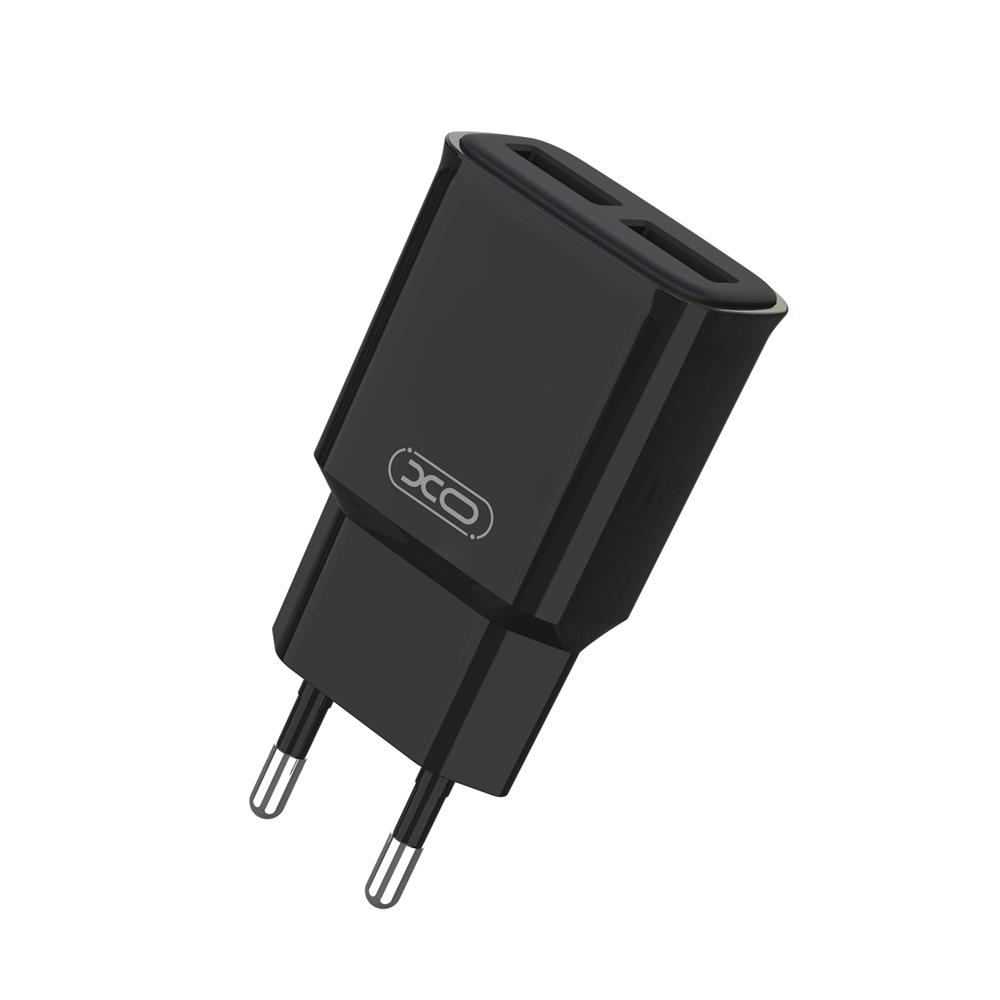 XO adowarka sieciowa L92C 2x USB 2,4A czarna + kabel Lightning / 2