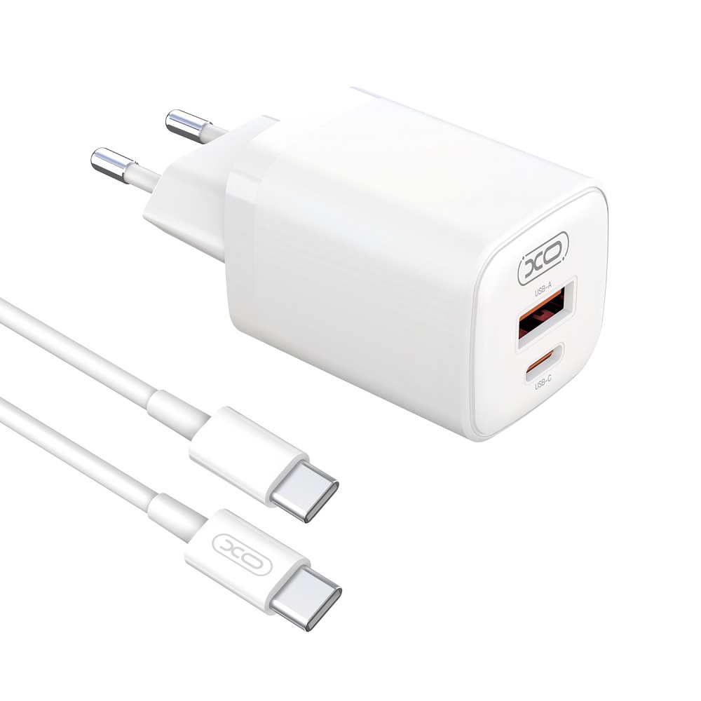 XO �adowarka sieciowa L96 PD 30W QC 3.0 18W 1x USB 1x USB-C bia�a + kabel USB-C - USB-C