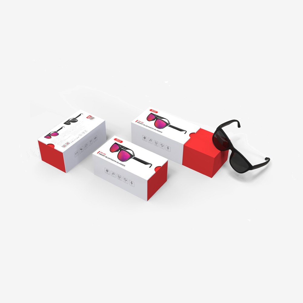 XO okulary bluetooth E6 przeciws�oneczne czarno-czerwone UV400 / 2