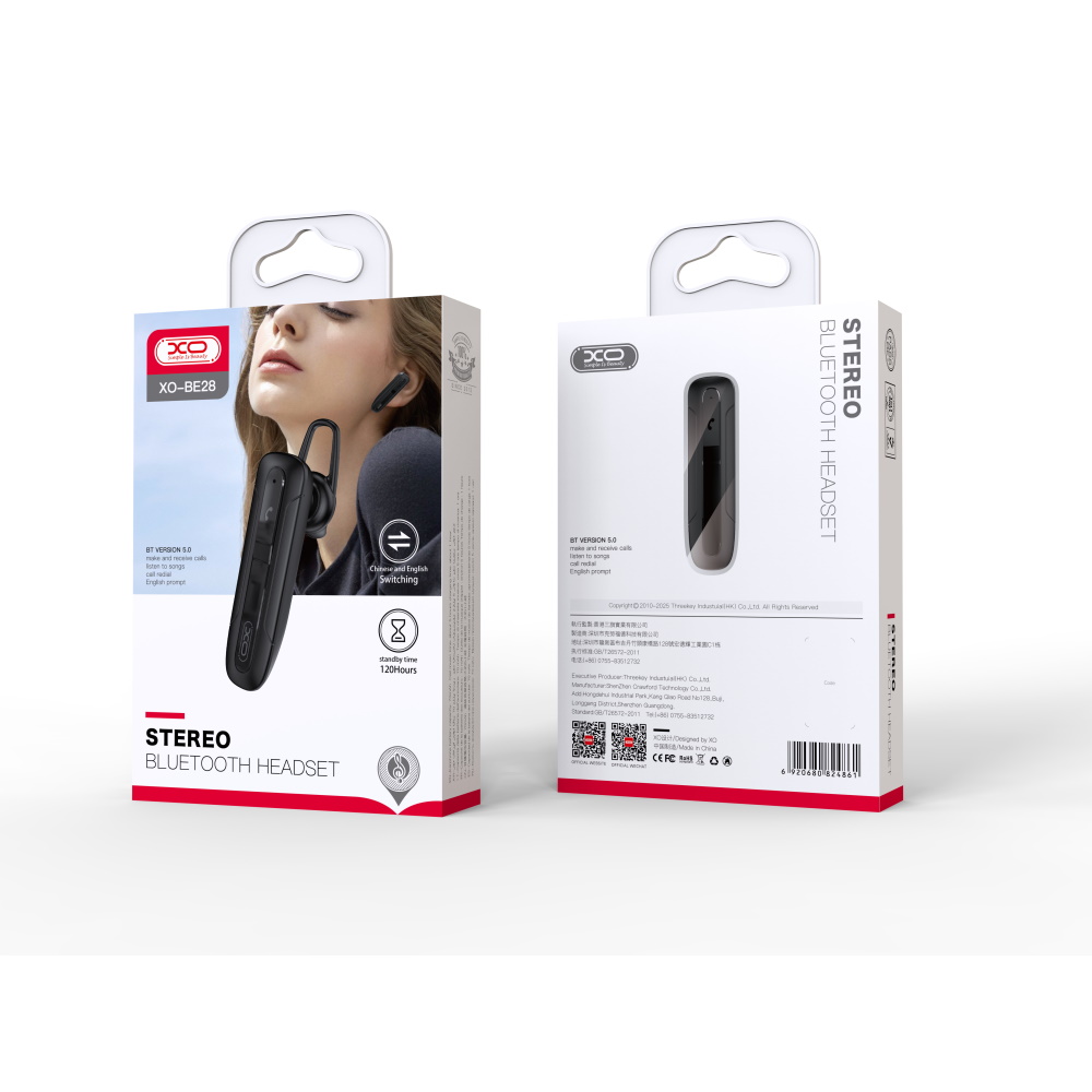 XO S�uchawka Bluetooth BE28 czarna / 4