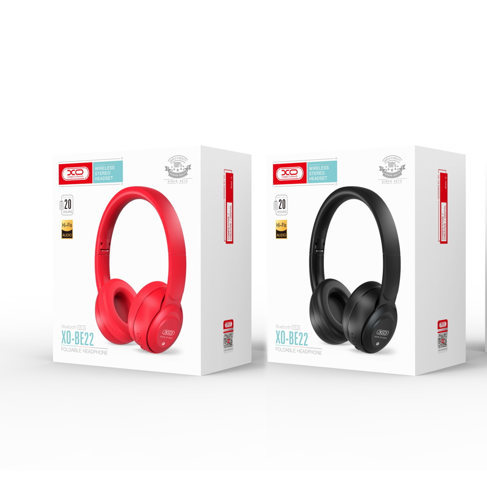 XO S�uchawki bluetooth BE22 czerwone nauszne / 4