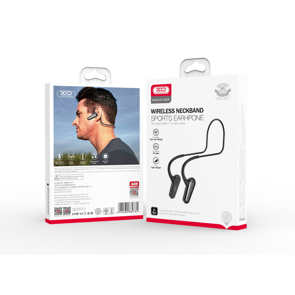 XO S�uchawki bluetooth BS28 z przewodzeniem kostnym czarne / 4
