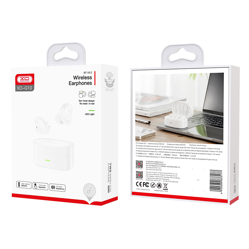 XO s�uchawki Bluetooth G10 TWS bia�e