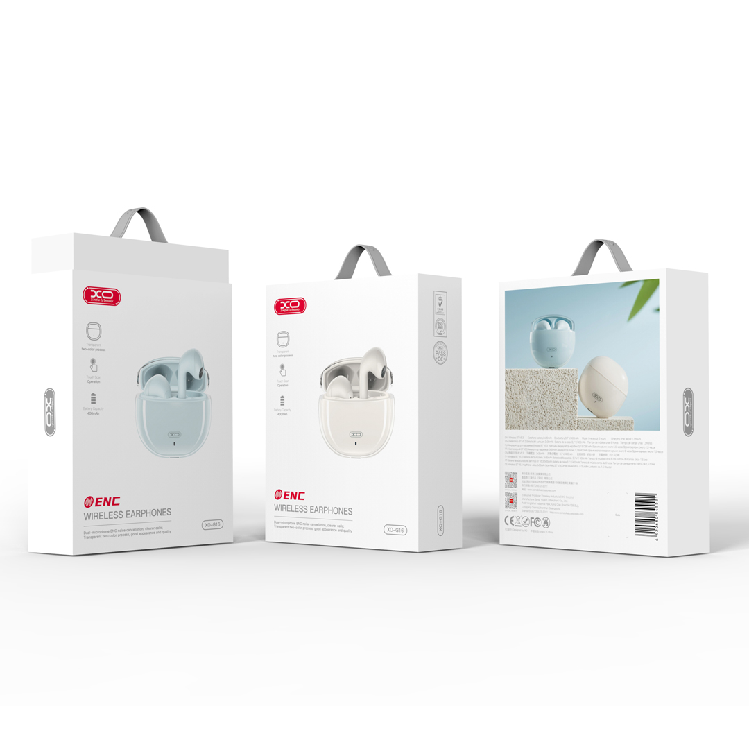 XO s�uchawki Bluetooth G16 TWS bia�e ENC / 3