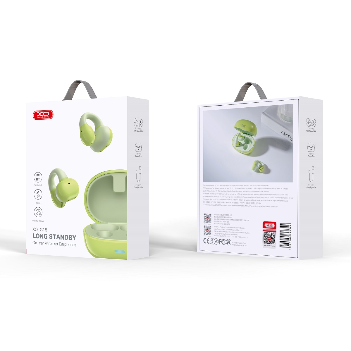 XO s�uchawki Bluetooth G18 TWS zielone / 3