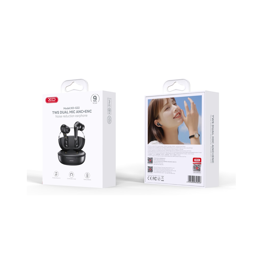 S�uchawki douszne dokana�owe TWS z redukcj� ha�asu szumu w mikrofonie bezprzewodowe bluetooth ANC + ENC czarne Samsung Galaxy F04 / 4