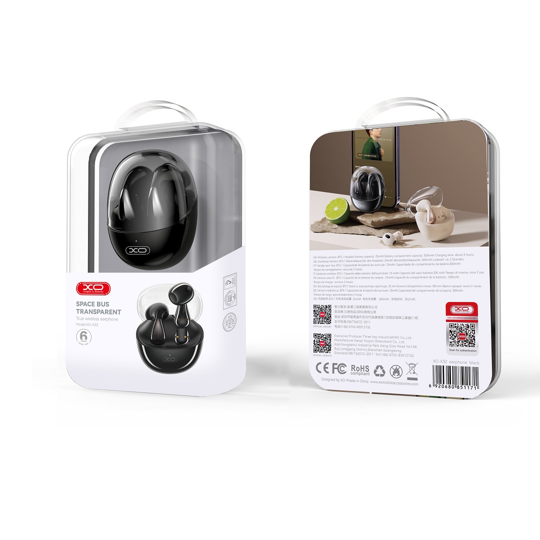 XO s�uchawki Bluetooth X32 TWS czarne / 4