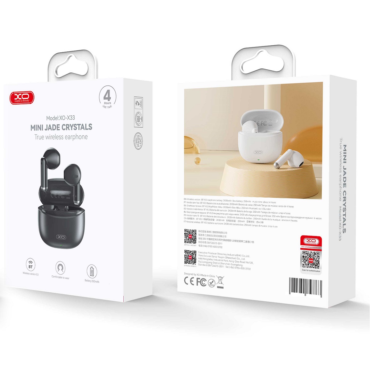 XO s�uchawki Bluetooth X33 TWS czarne / 2