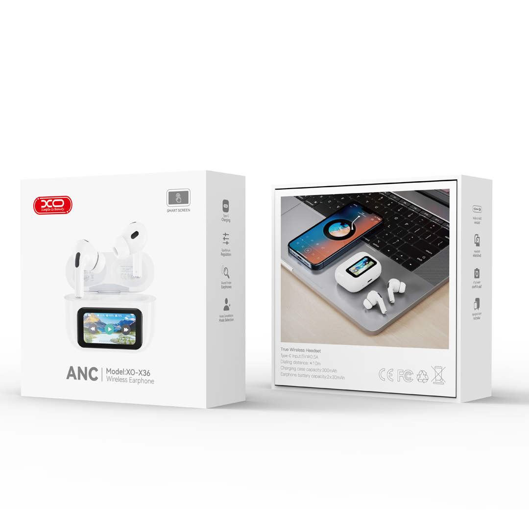 XO s�uchawki Bluetooth X36 TWS bia�e ANC / 7
