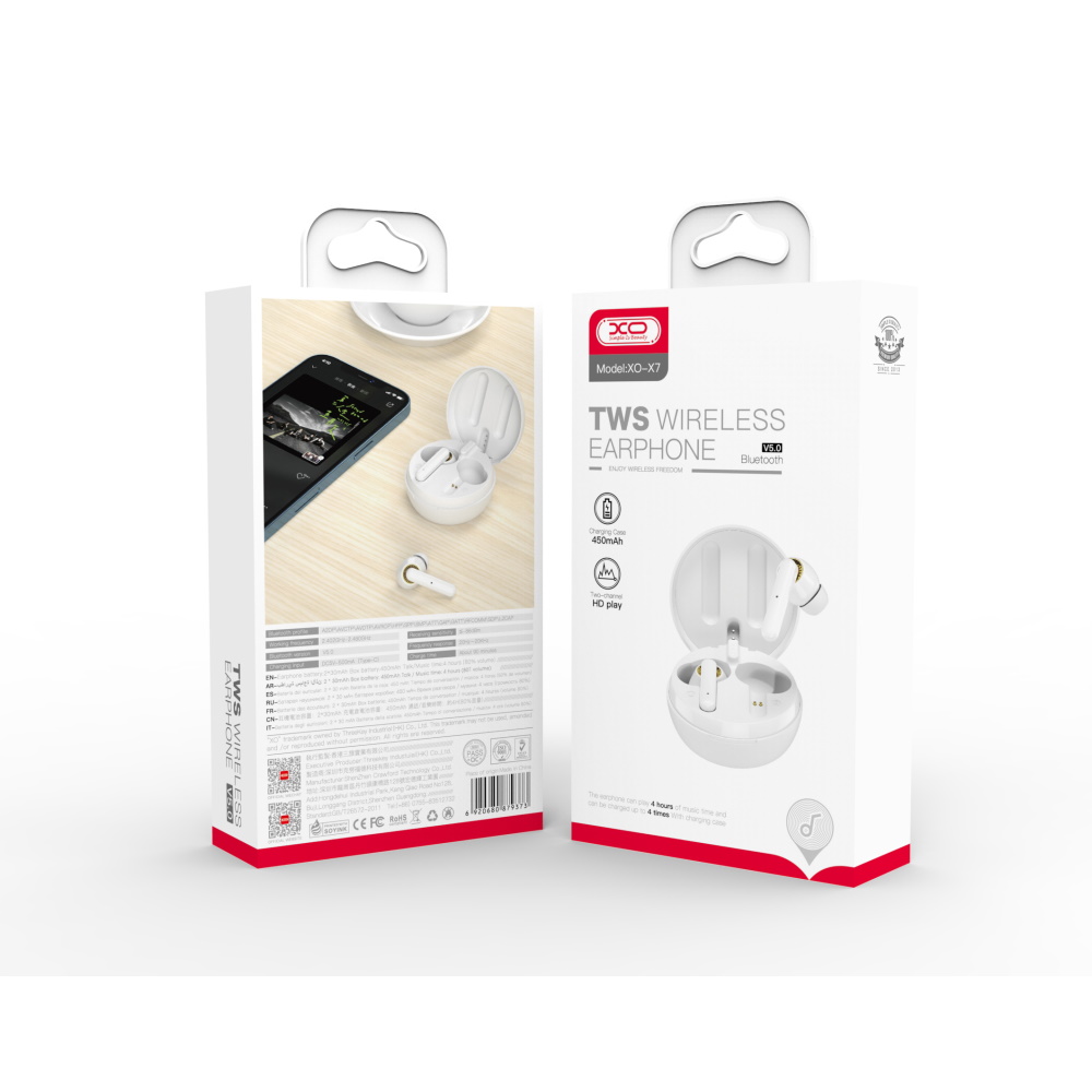 XO s�uchawki Bluetooth X7 TWS bia�e / 3