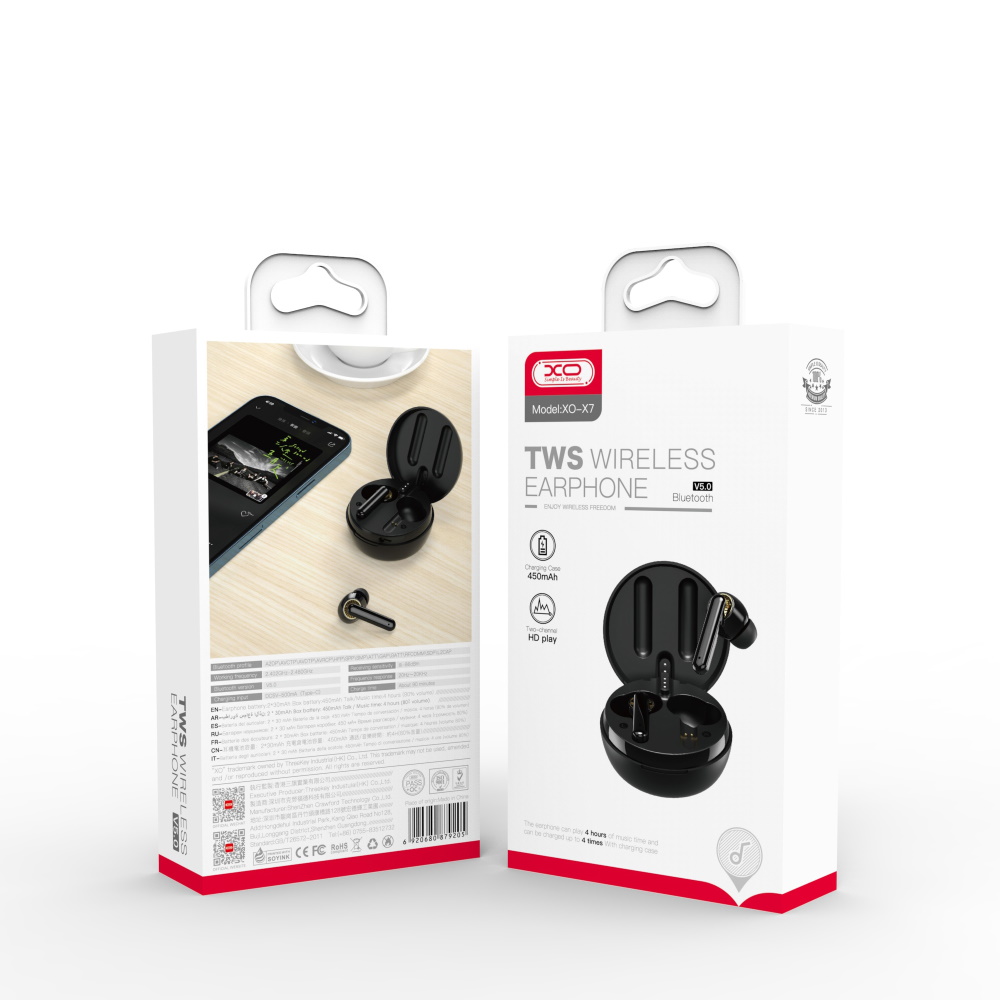 XO S�uchawki bluetooth X7 TWS czarne / 4