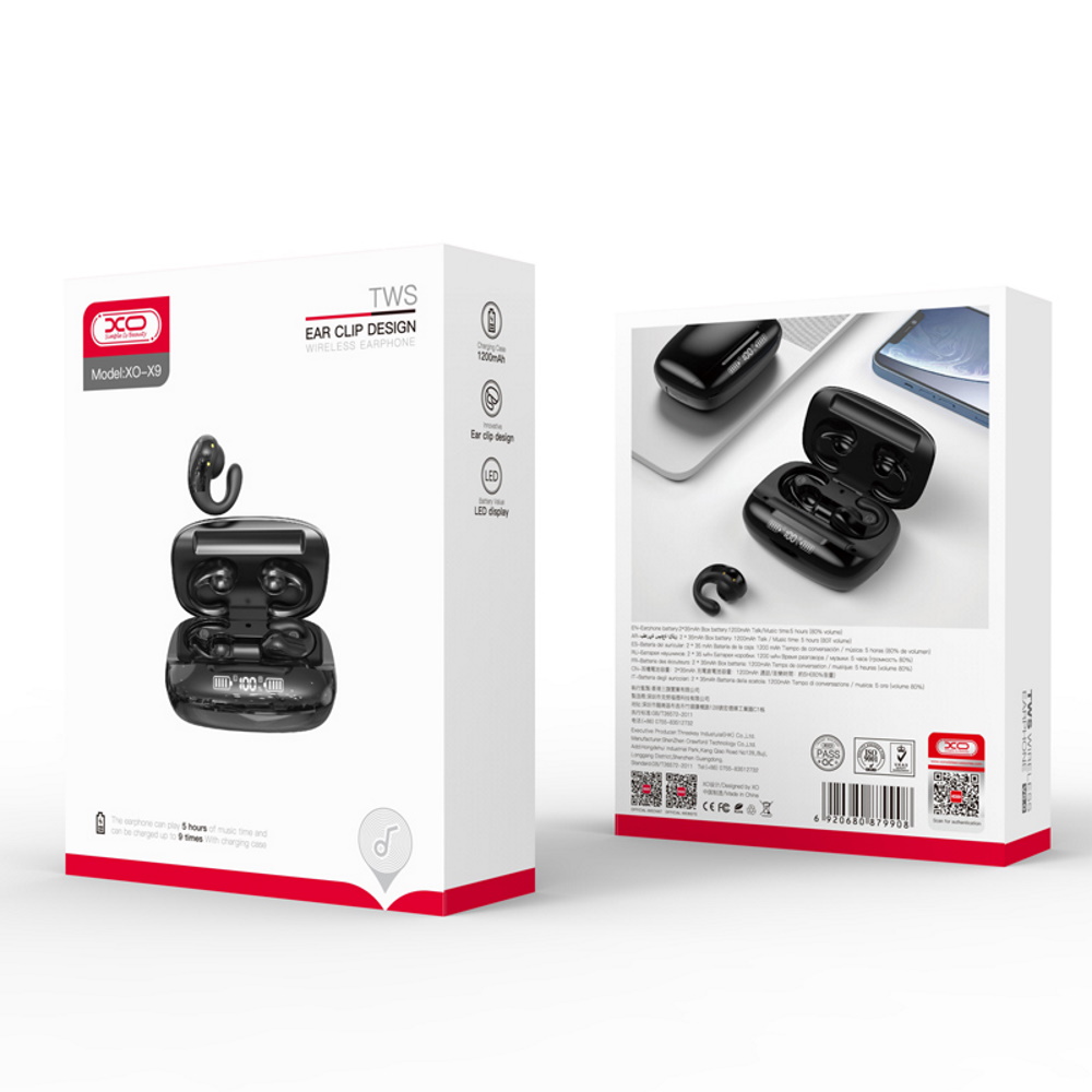 XO s�uchawki Bluetooth X9 TWS czarne / 6