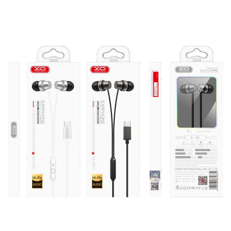 XO S�uchawki przewodowe EP27 typ-C czarne / 2