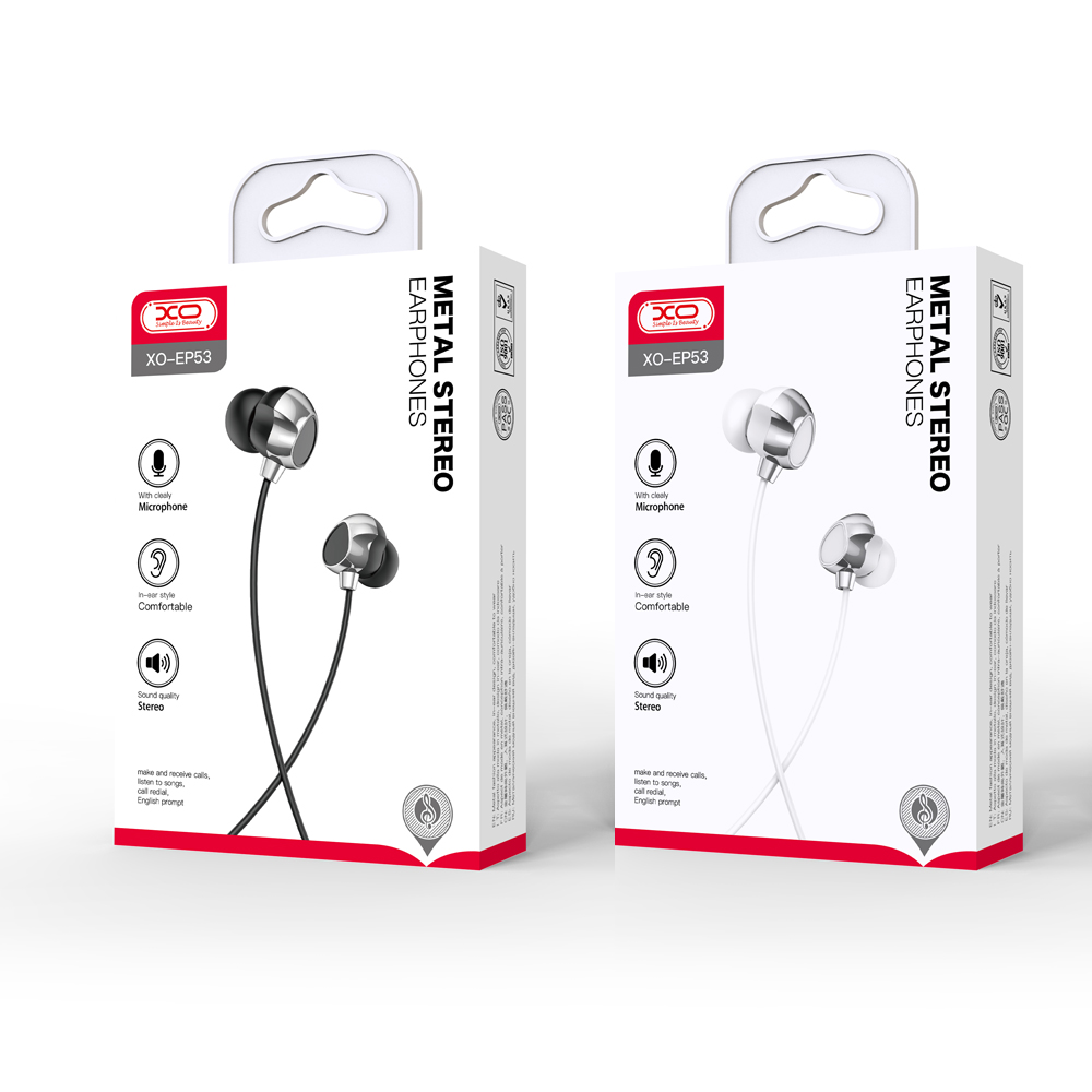 XO S�uchawki przewodowe EP53 jack 3,5mm douszne bia�e / 4