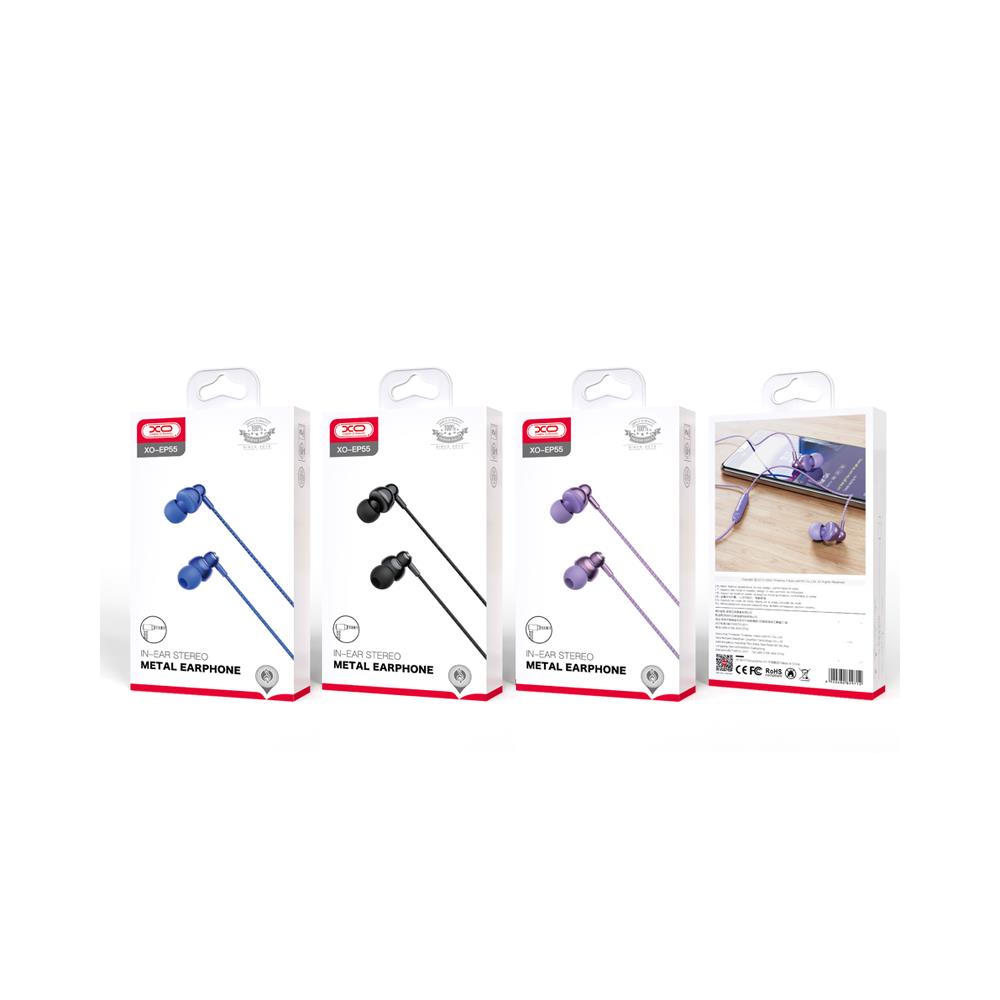 XO s�uchawki przewodowe EP55 jack 3,5mm dokana�owe niebieskie / 4