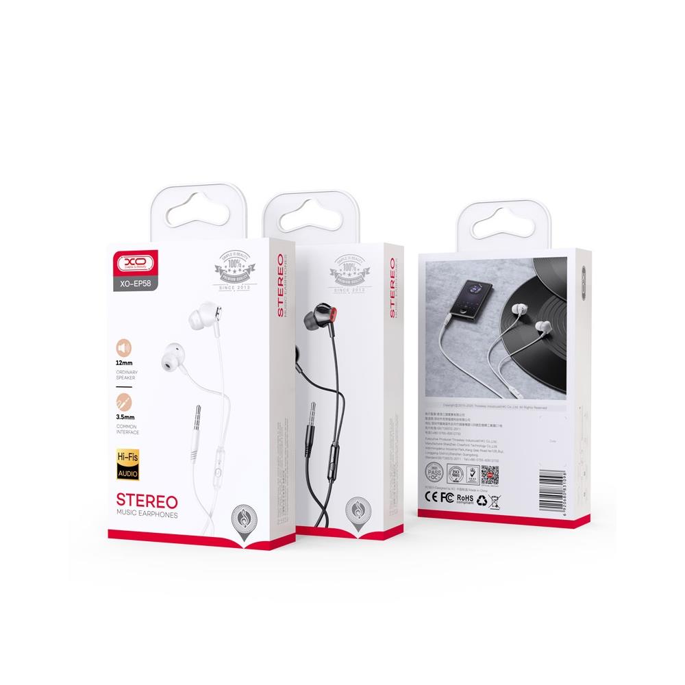 XO s�uchawki przewodowe EP58 jack 3,5mm dokana�owe bia�e / 3
