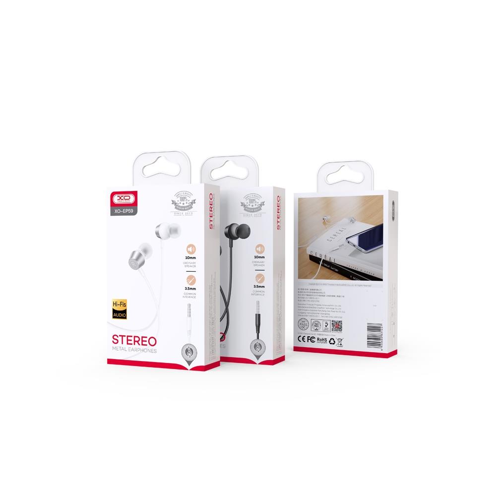 XO s�uchawki przewodowe EP59 jack 3,5mm dokana�owe czarne / 3