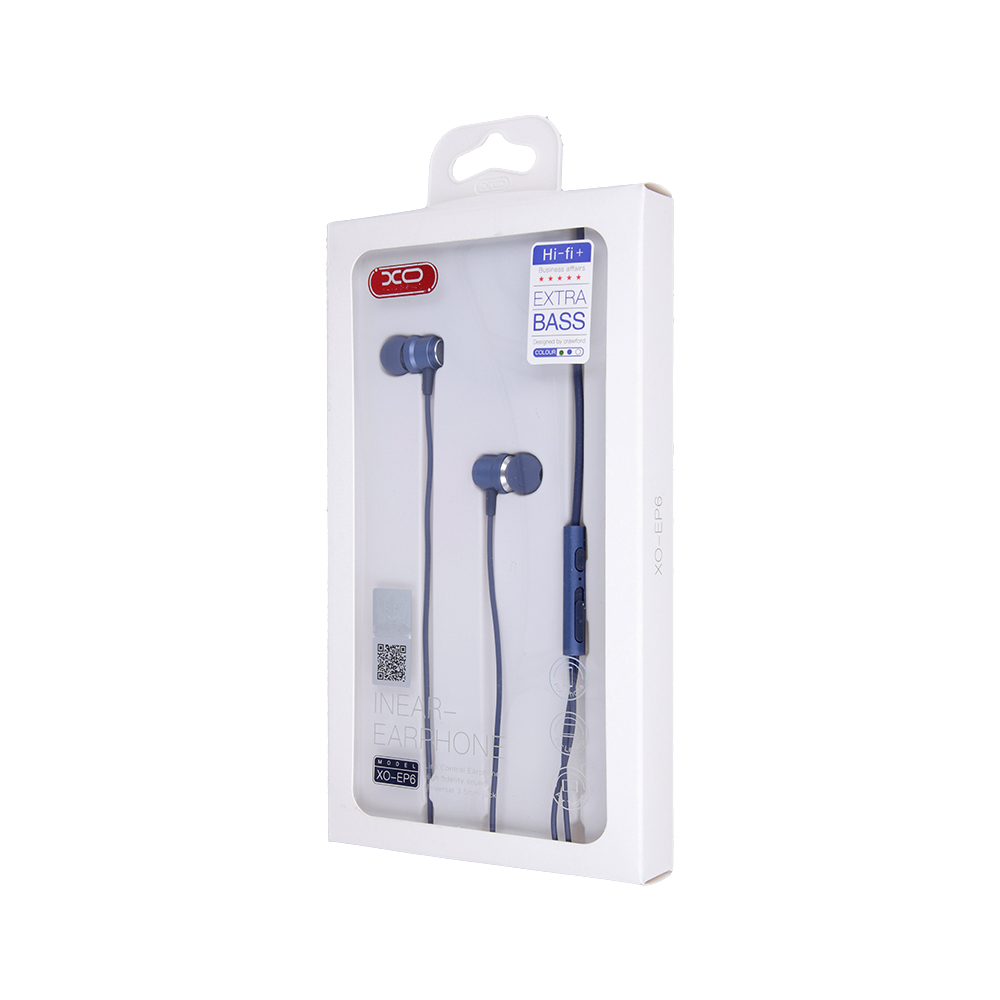 XO S�uchawki przewodowe EP6 jack 3,5mm niebieskie / 2