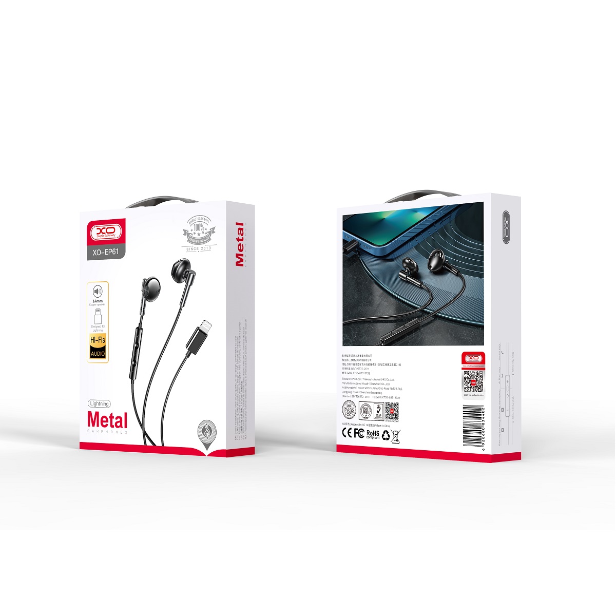 XO s�uchawki przewodowe EP61 Lightning Bluetooth douszne czarne / 2