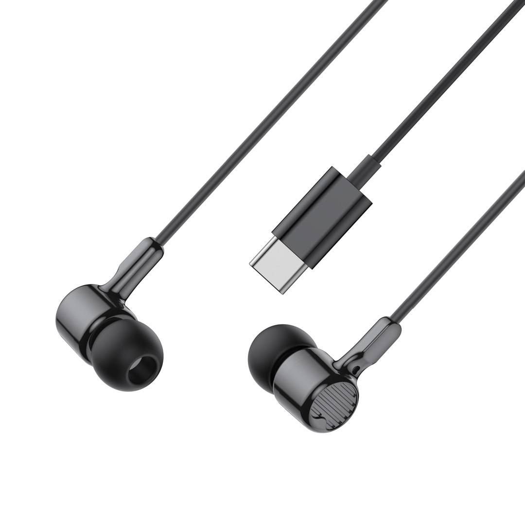 XO s�uchawki przewodowe EP81 USB-C douszne czarne / 3