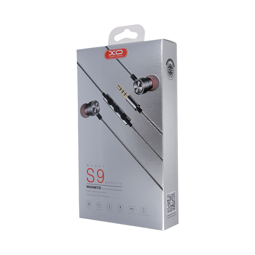 XO S�uchawki przewodowe S9 jack 3,5mm czarne / 4